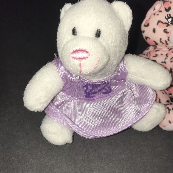 Lot Of 4 BABW Build A Bear Mini Tiny Toy Plush Teddy, Leopard, Teddy And Monkey - Picture 2 of 10